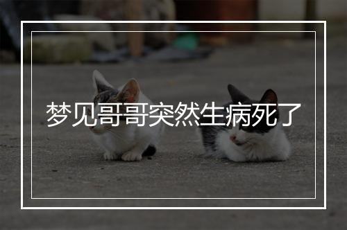 梦见哥哥突然生病死了