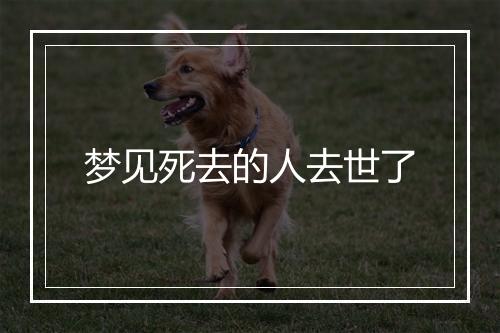 梦见死去的人去世了