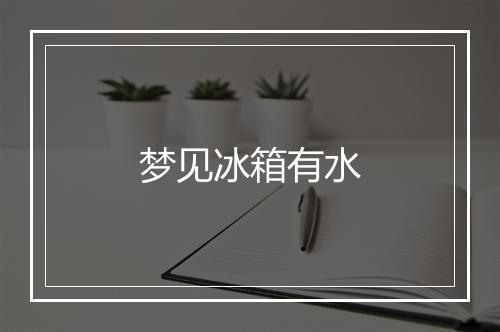 梦见冰箱有水