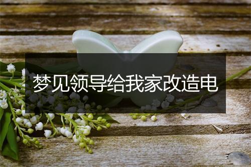 梦见领导给我家改造电