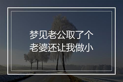 梦见老公取了个老婆还让我做小