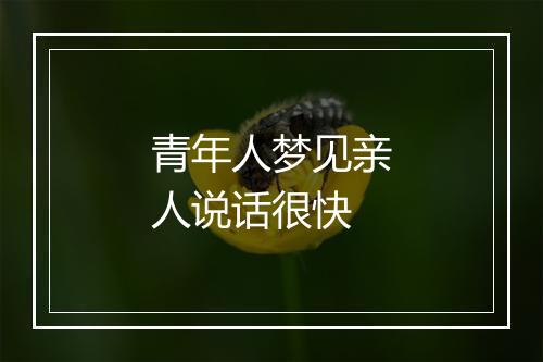 青年人梦见亲人说话很快