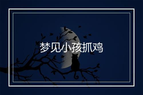 梦见小孩抓鸡