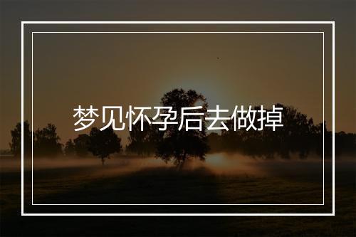 梦见怀孕后去做掉