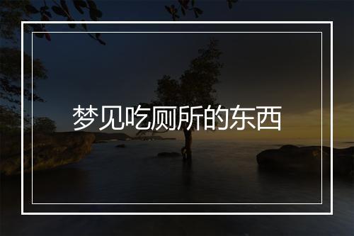 梦见吃厕所的东西