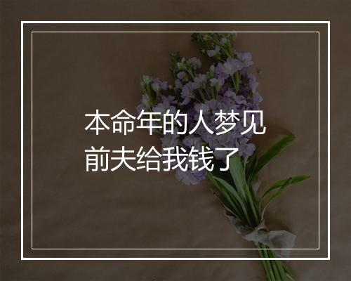 本命年的人梦见前夫给我钱了