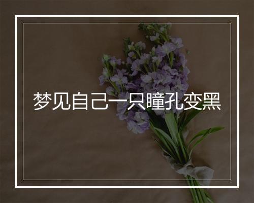 梦见自己一只瞳孔变黑