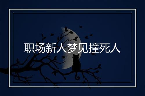 职场新人梦见撞死人