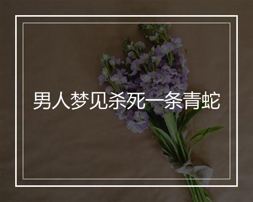 男人梦见杀死一条青蛇