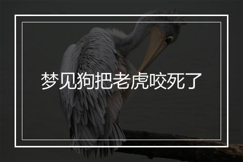 梦见狗把老虎咬死了