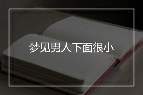 梦见男人下面很小