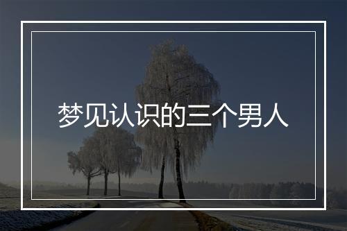 梦见认识的三个男人