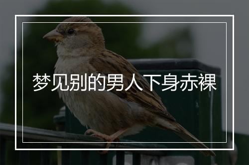 梦见别的男人下身赤裸