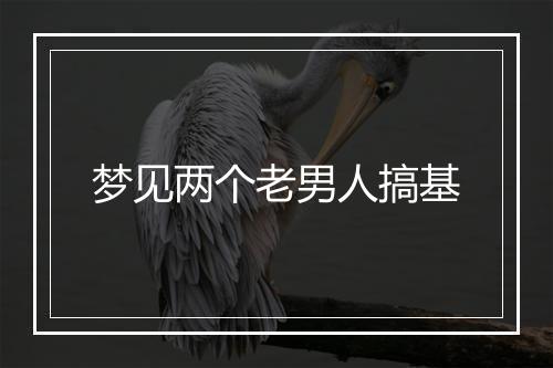 梦见两个老男人搞基