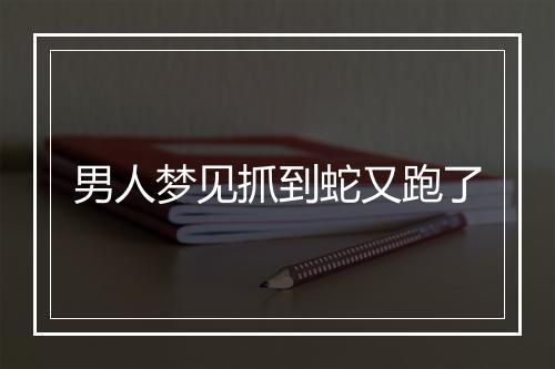 男人梦见抓到蛇又跑了