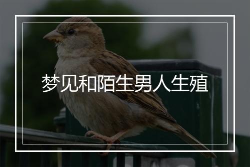 梦见和陌生男人生殖