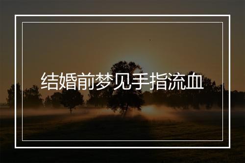 结婚前梦见手指流血