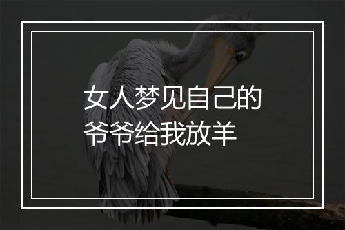 女人梦见自己的爷爷给我放羊