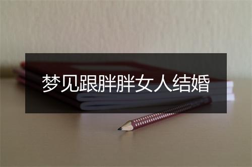 梦见跟胖胖女人结婚