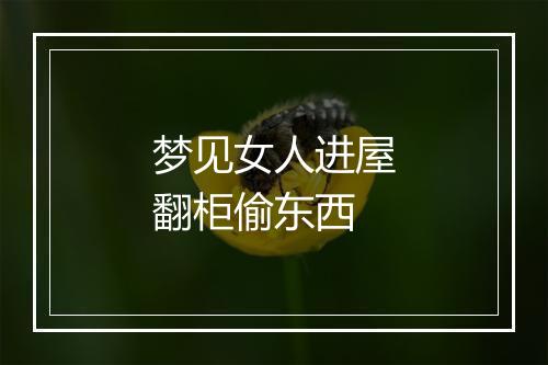 梦见女人进屋翻柜偷东西