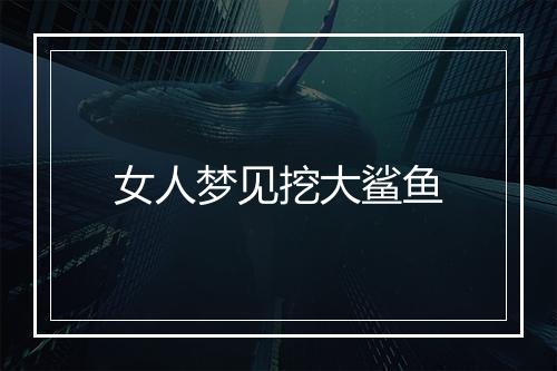 女人梦见挖大鲨鱼