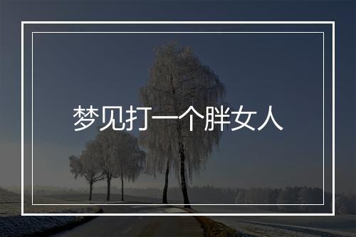 梦见打一个胖女人