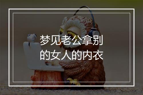 梦见老公拿别的女人的内衣