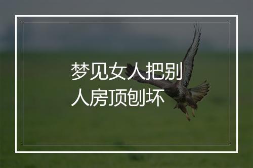 梦见女人把别人房顶刨坏