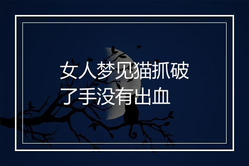 女人梦见猫抓破了手没有出血