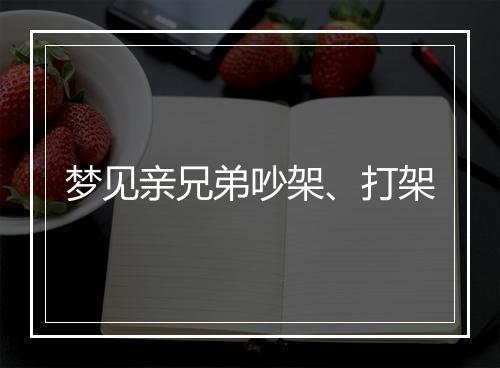 梦见亲兄弟吵架、打架