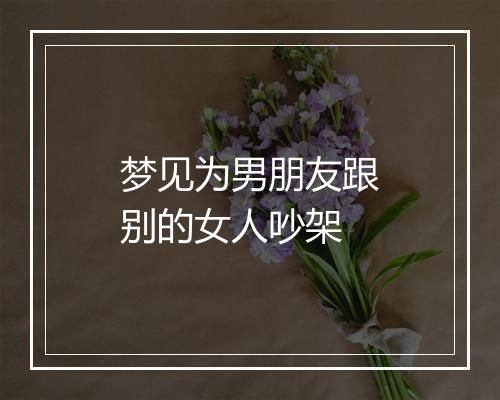 梦见为男朋友跟别的女人吵架