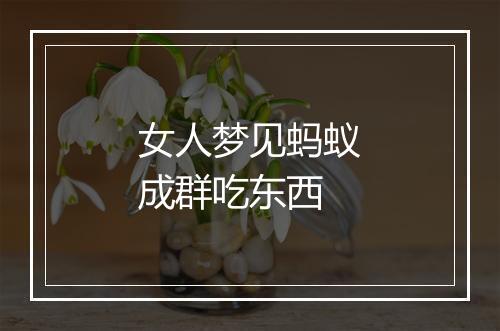 女人梦见蚂蚁成群吃东西