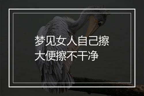 梦见女人自己擦大便擦不干净