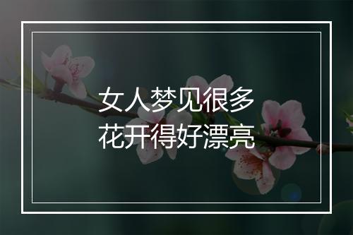 女人梦见很多花开得好漂亮