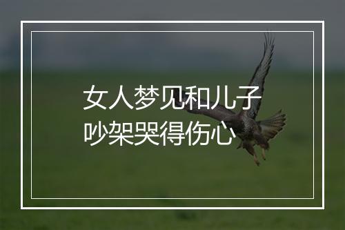 女人梦见和儿子吵架哭得伤心