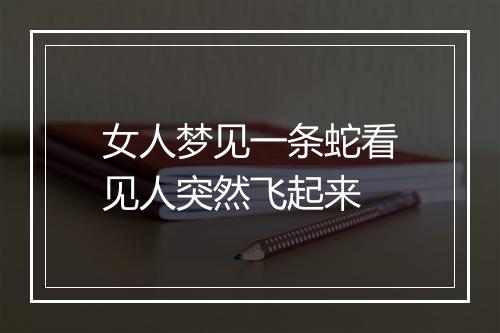 女人梦见一条蛇看见人突然飞起来