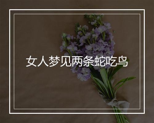 女人梦见两条蛇吃鸟