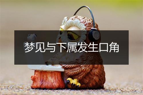 梦见与下属发生口角