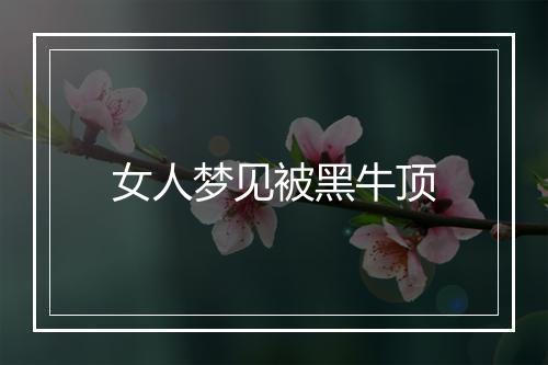 女人梦见被黑牛顶