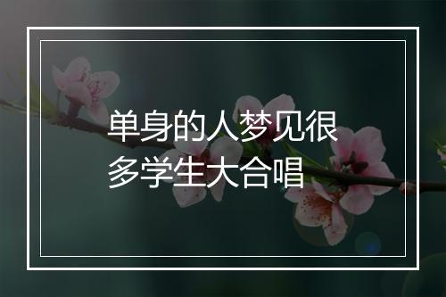 单身的人梦见很多学生大合唱