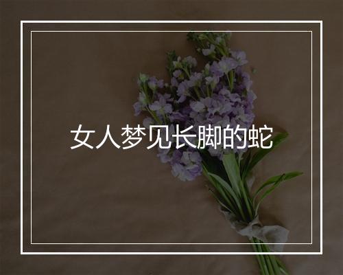 女人梦见长脚的蛇