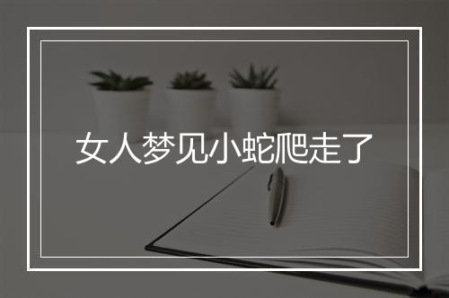 女人梦见小蛇爬走了