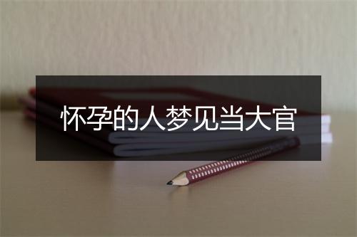 怀孕的人梦见当大官