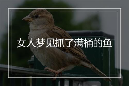 女人梦见抓了满桶的鱼