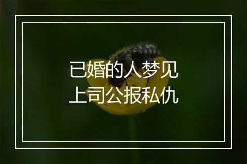 已婚的人梦见上司公报私仇