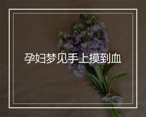 孕妇梦见手上摸到血