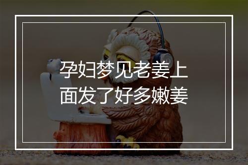 孕妇梦见老姜上面发了好多嫩姜