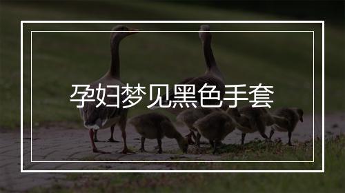 孕妇梦见黑色手套