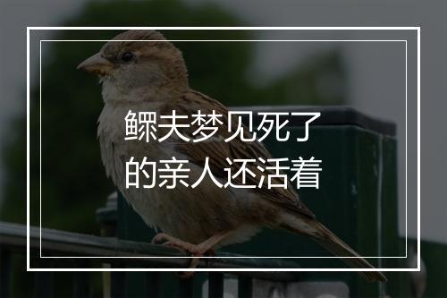 鳏夫梦见死了的亲人还活着