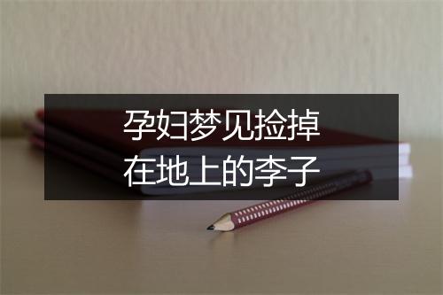 孕妇梦见捡掉在地上的李子